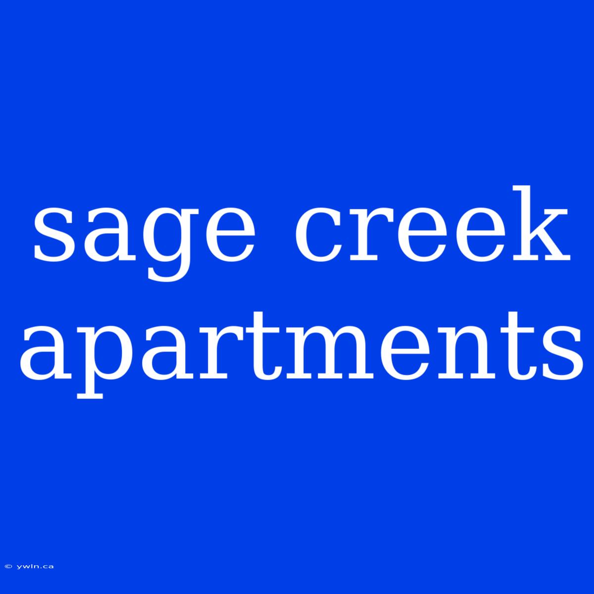 Sage Creek Apartments