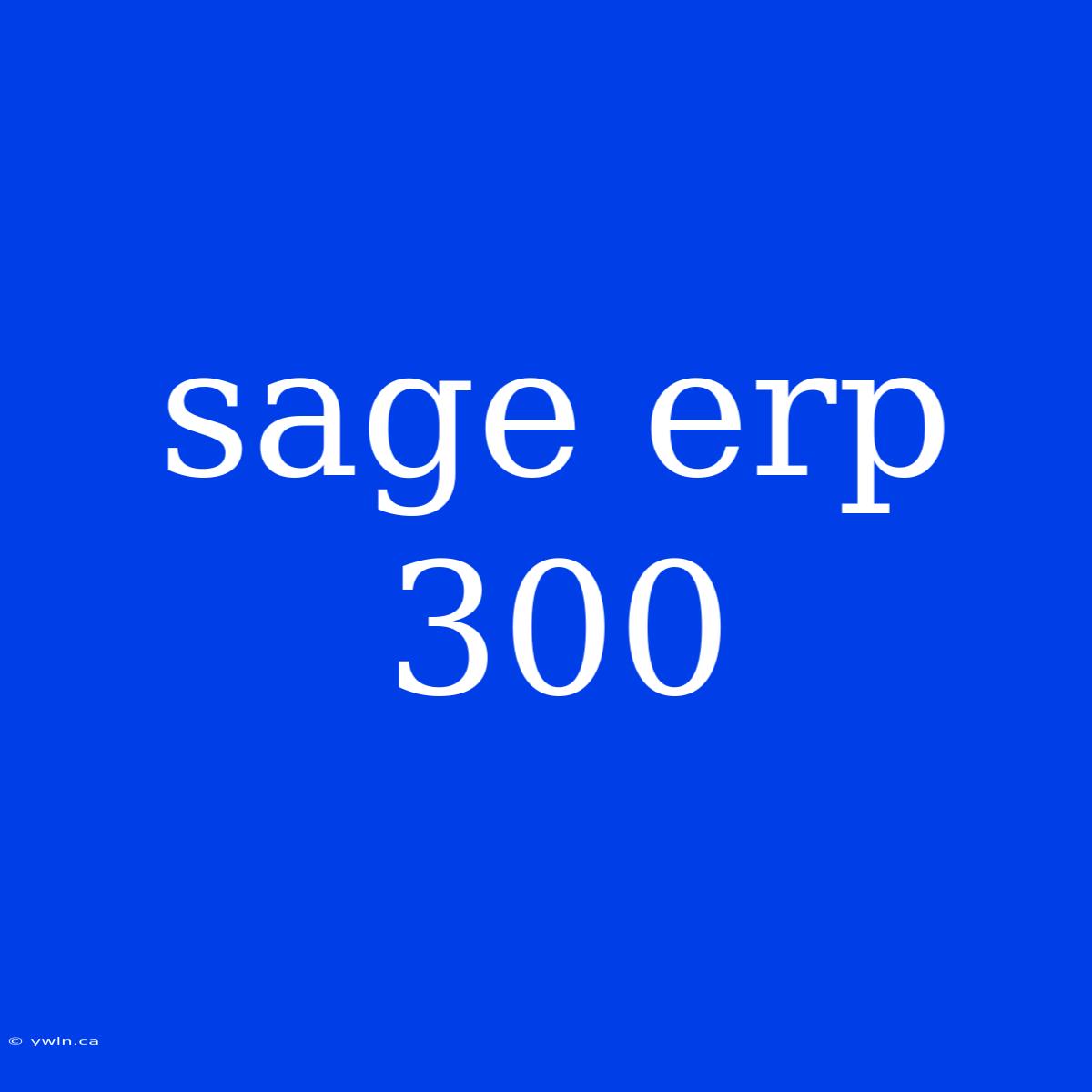 Sage Erp 300