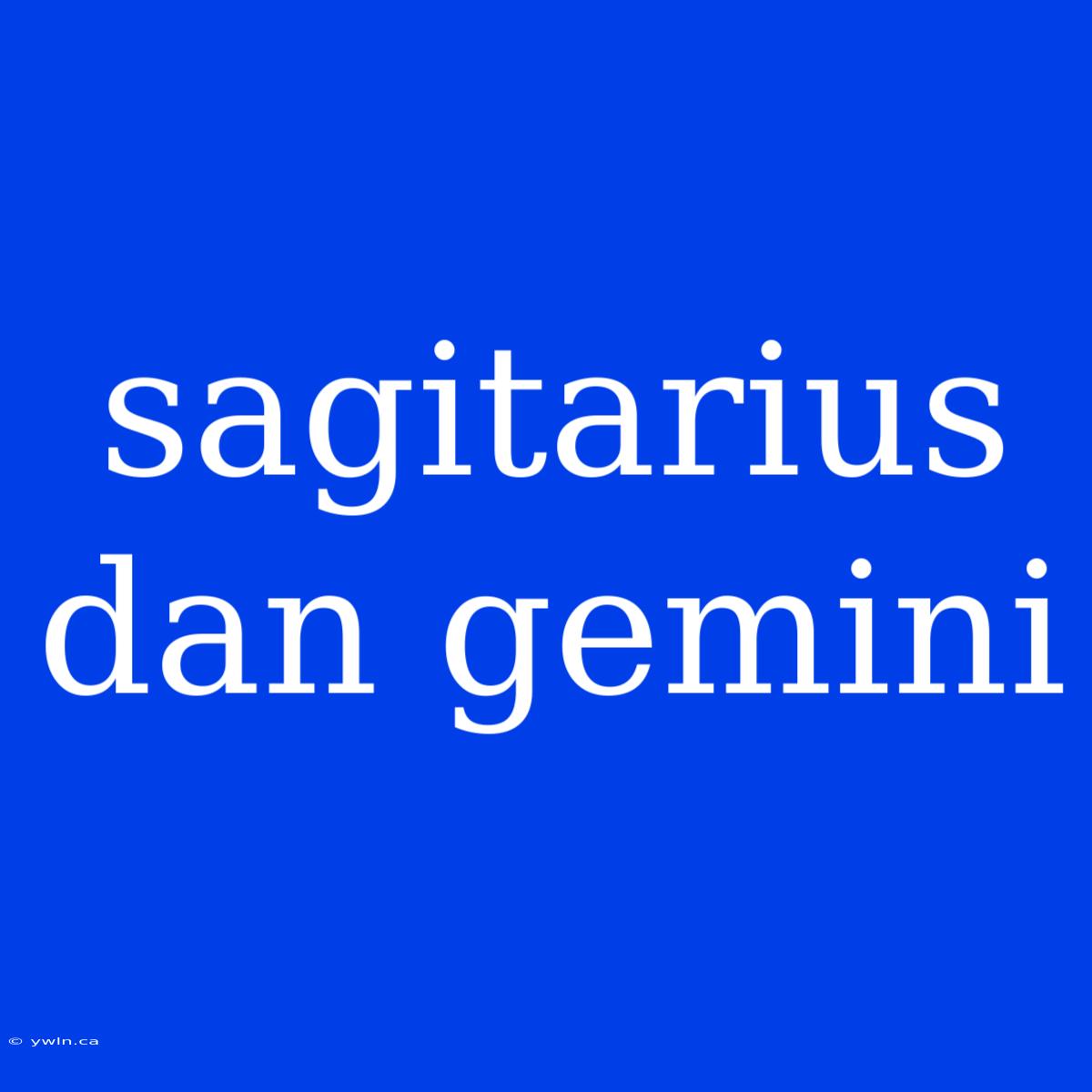 Sagitarius Dan Gemini