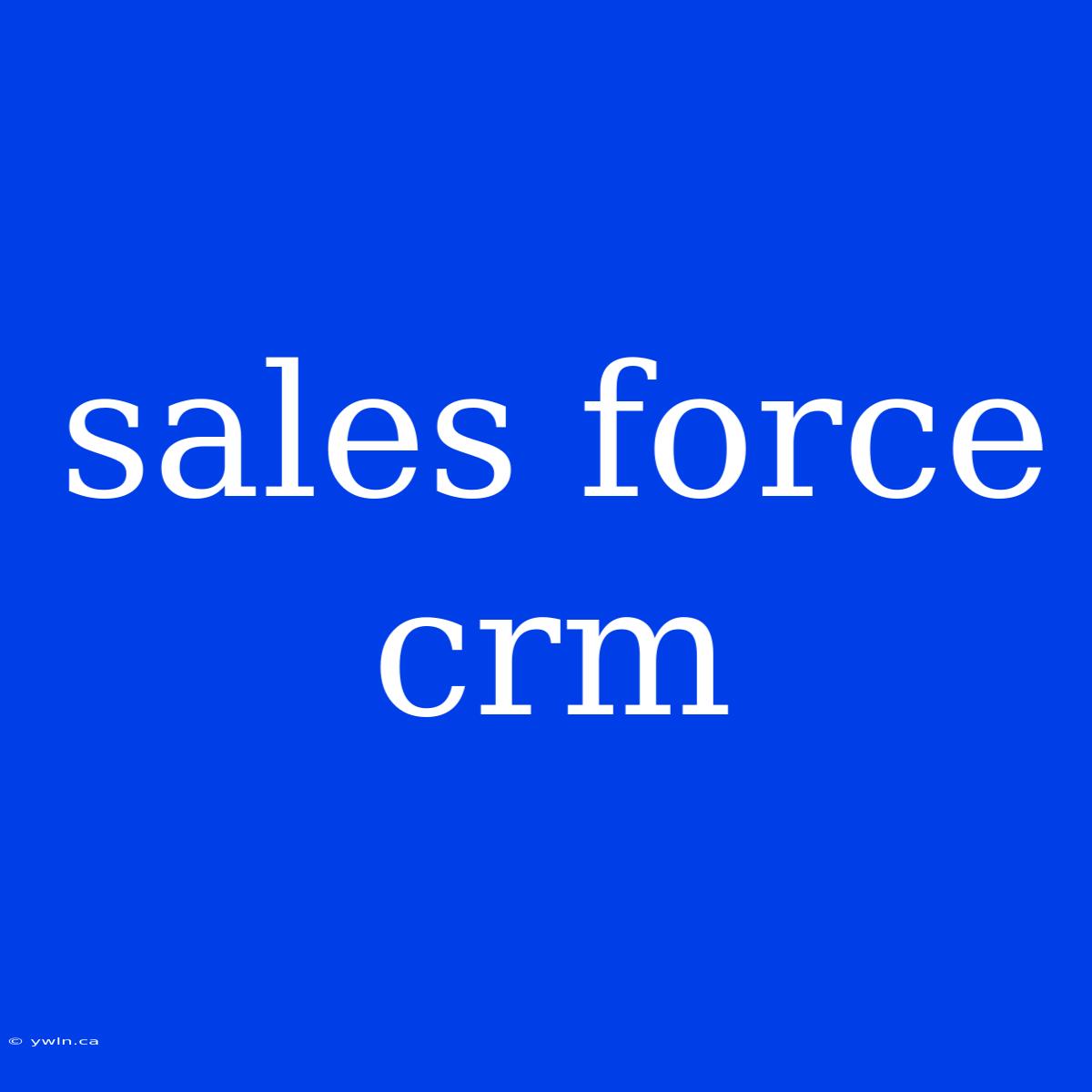 Sales Force Crm