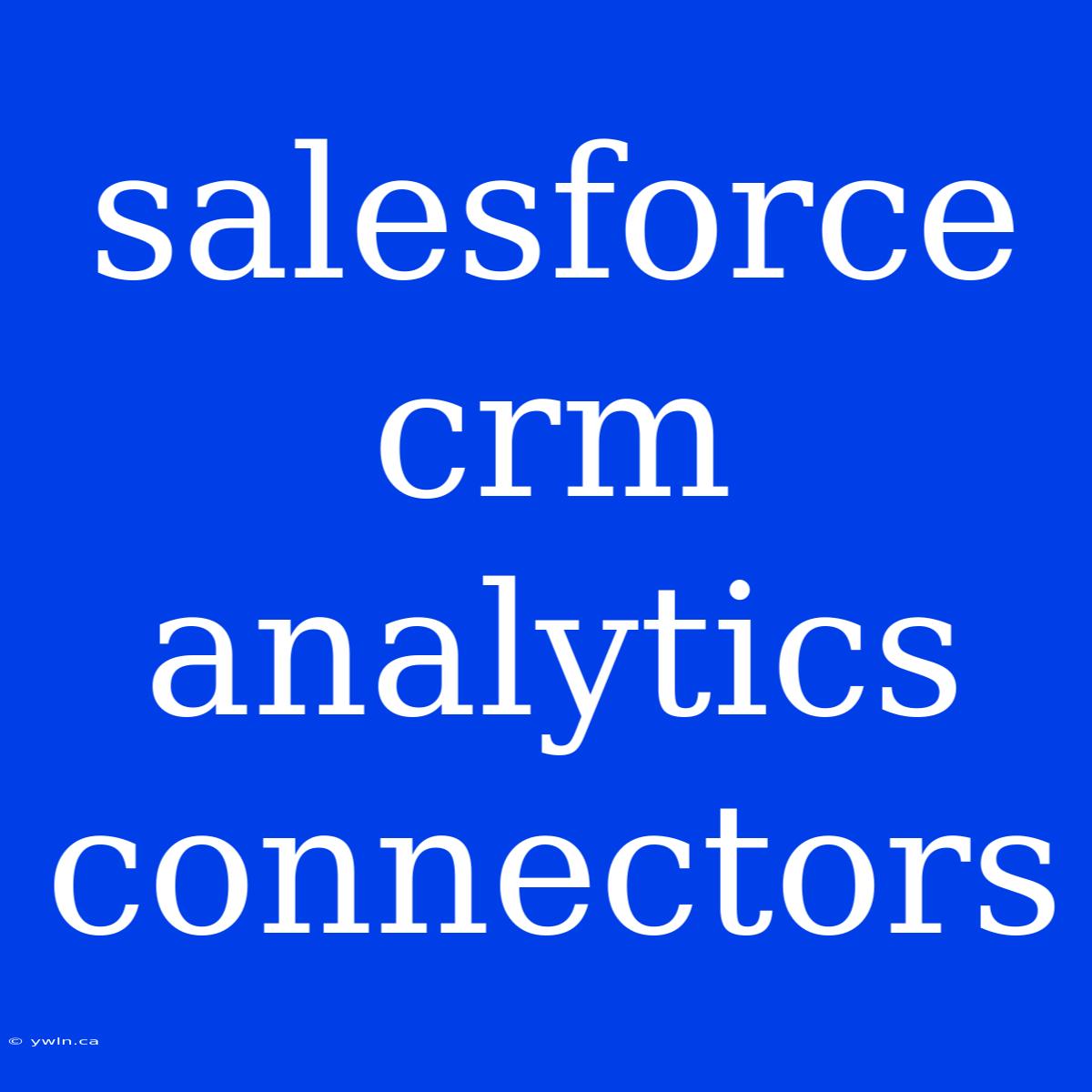 Salesforce Crm Analytics Connectors