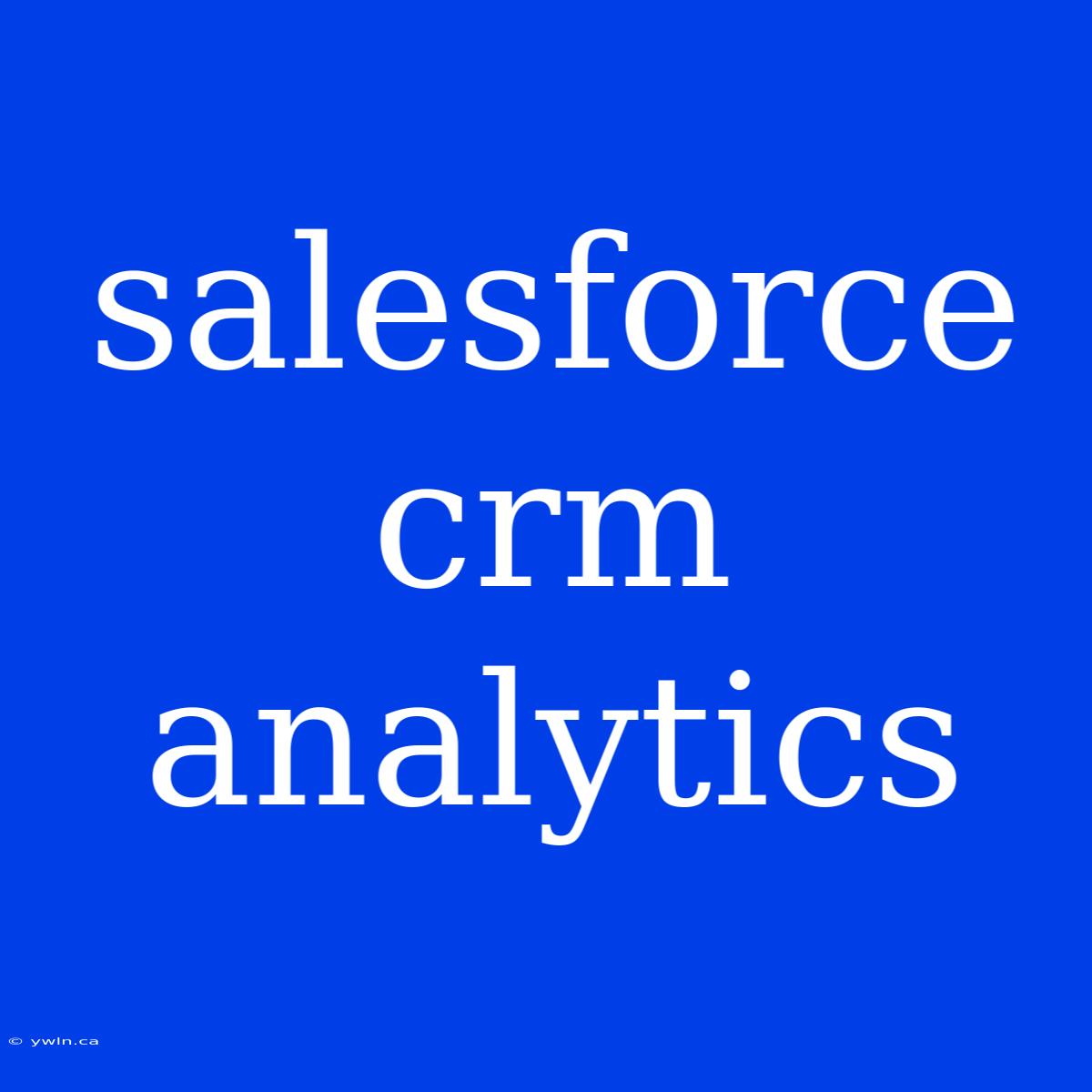 Salesforce Crm Analytics