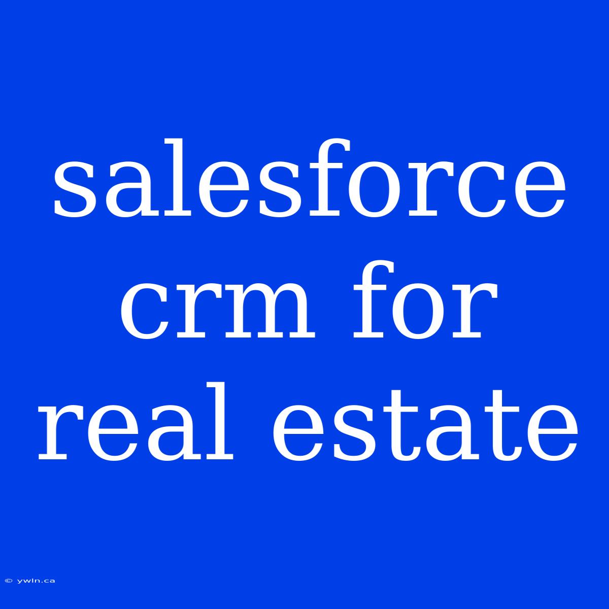 Salesforce Crm For Real Estate