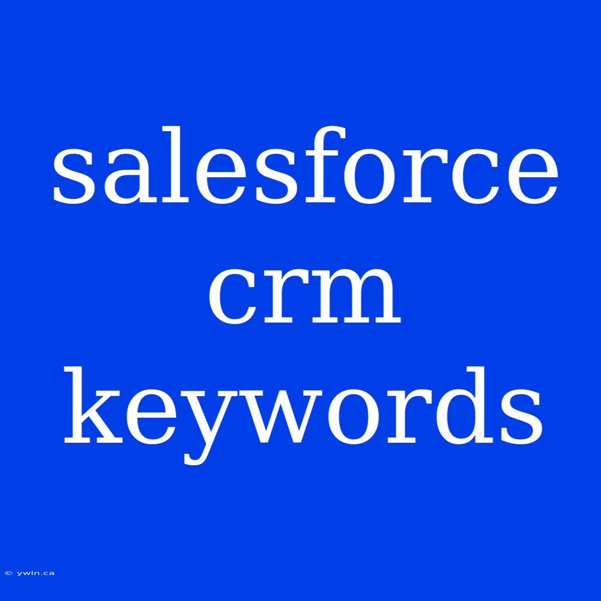 Salesforce Crm Keywords