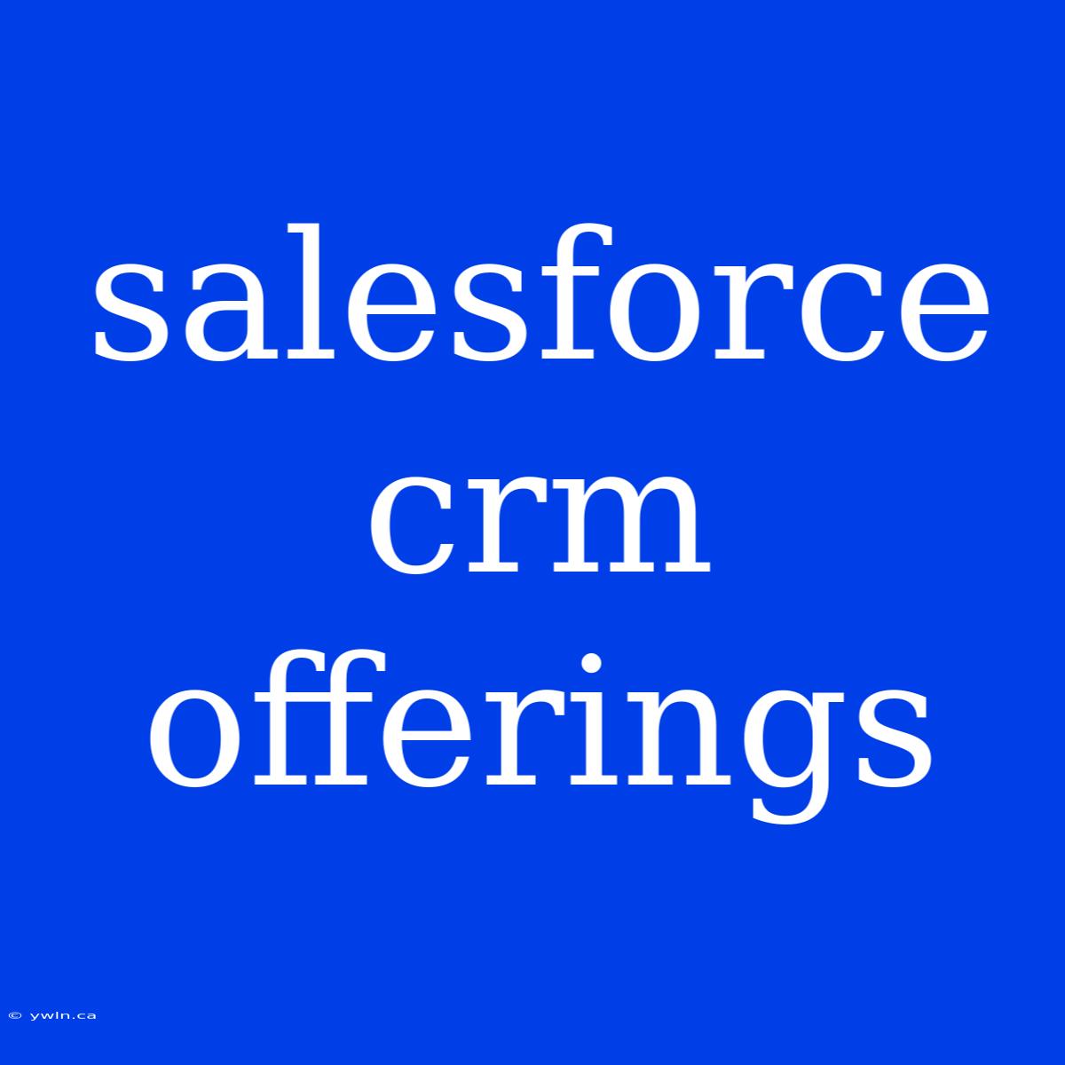 Salesforce Crm Offerings