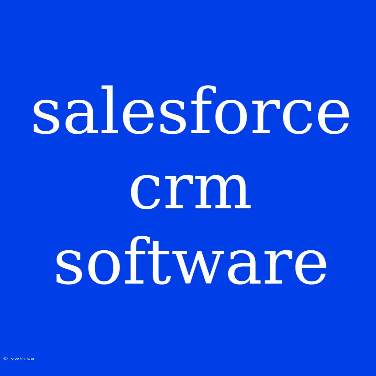 Salesforce Crm Software