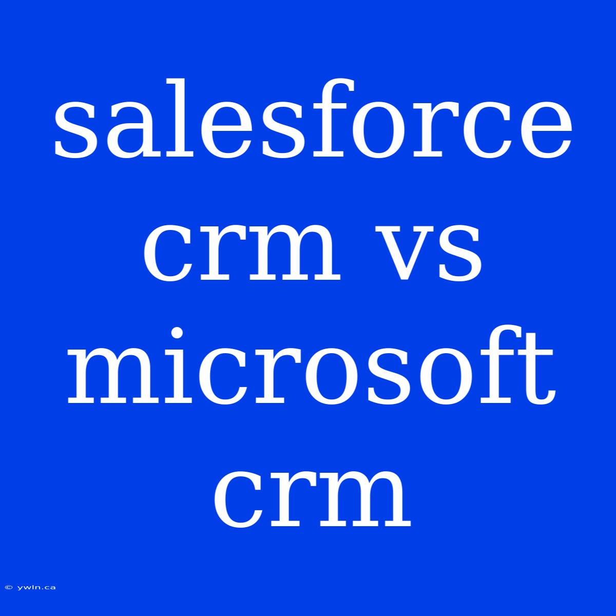 Salesforce Crm Vs Microsoft Crm