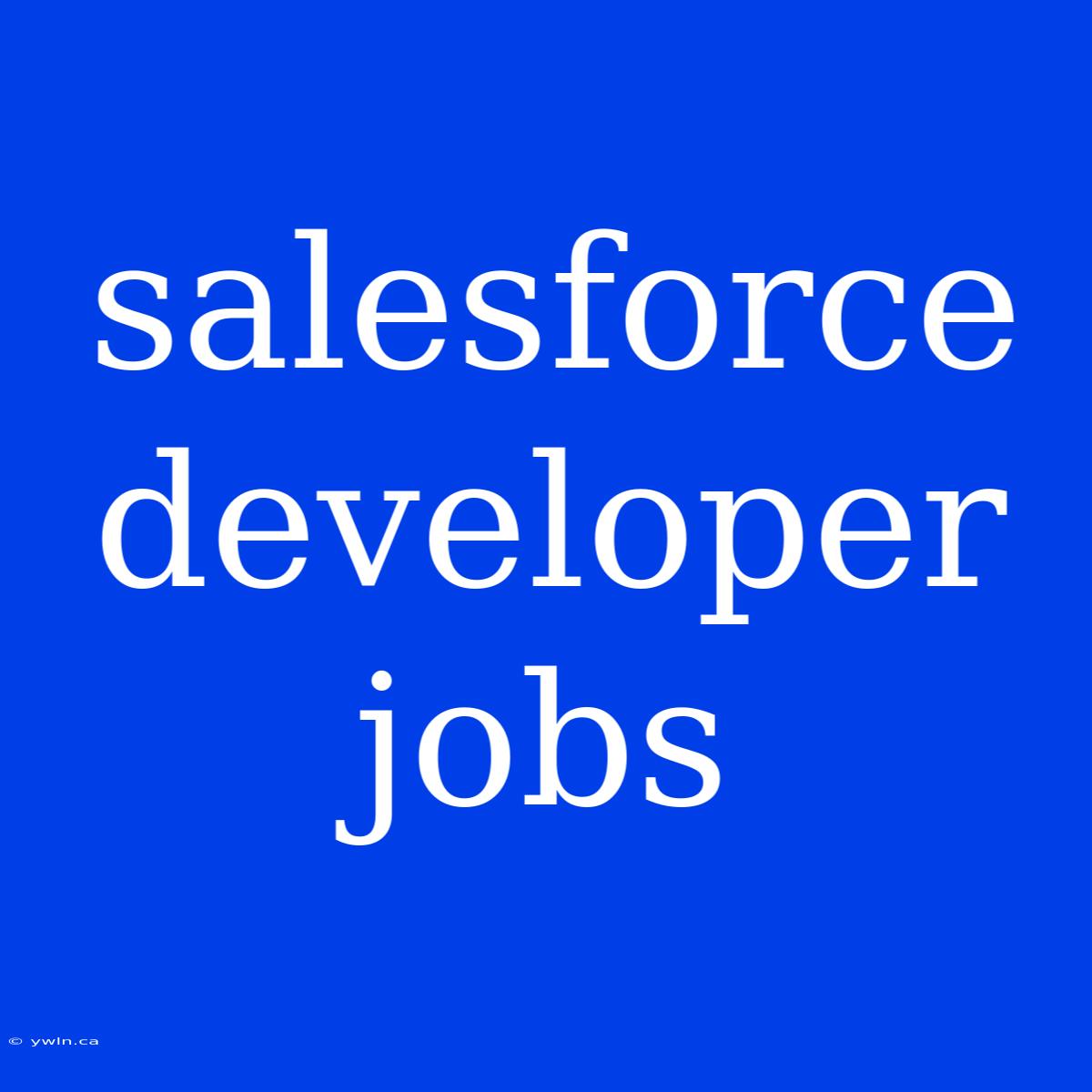 Salesforce Developer Jobs