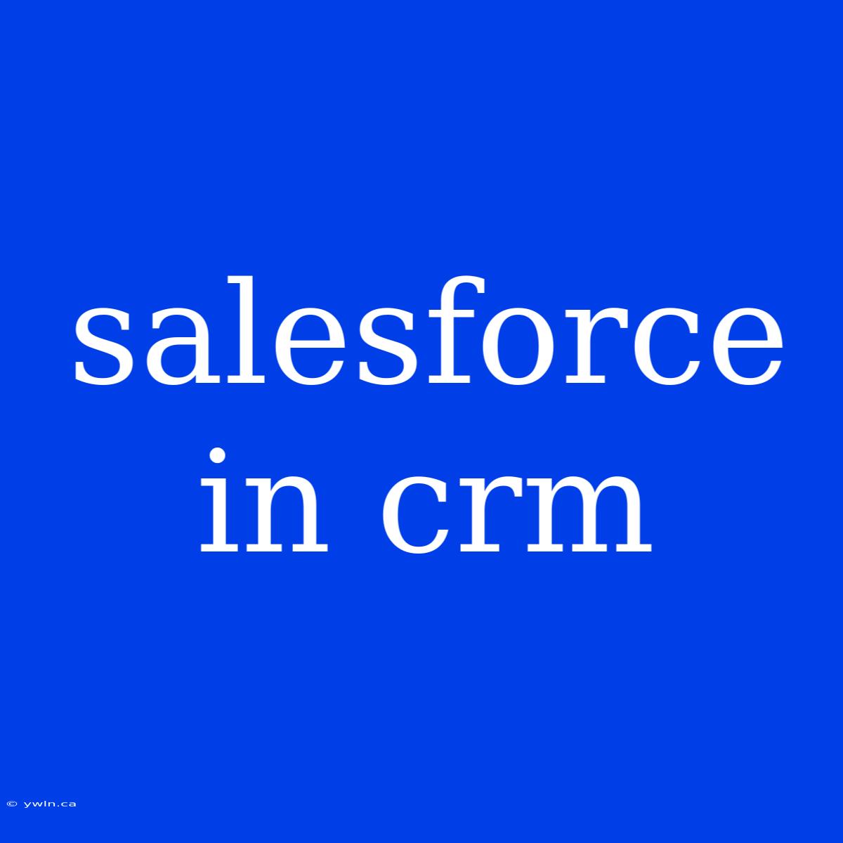 Salesforce In Crm