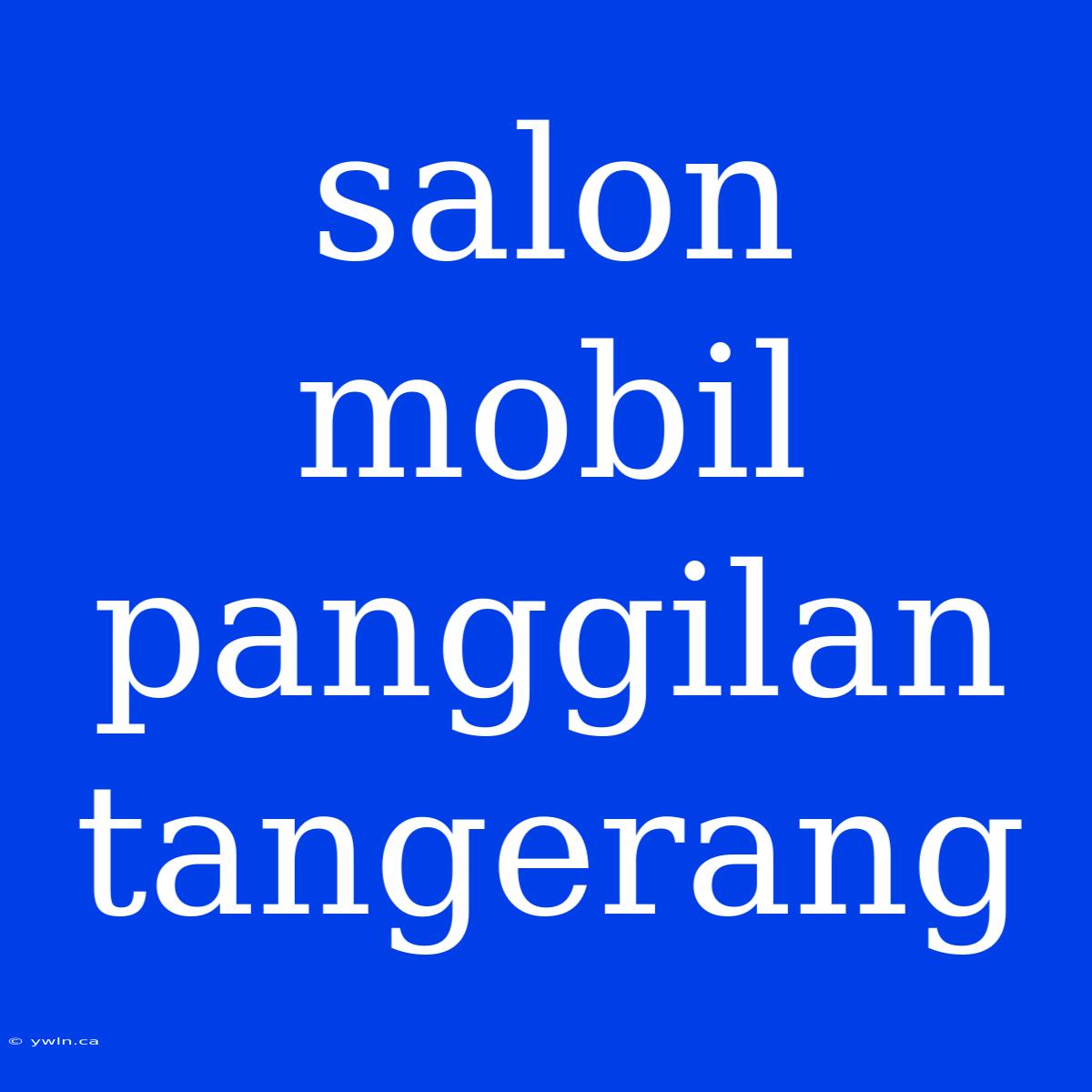 Salon Mobil Panggilan Tangerang