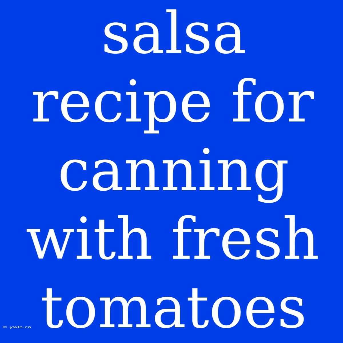 Salsa Recipe For Canning With Fresh Tomatoes