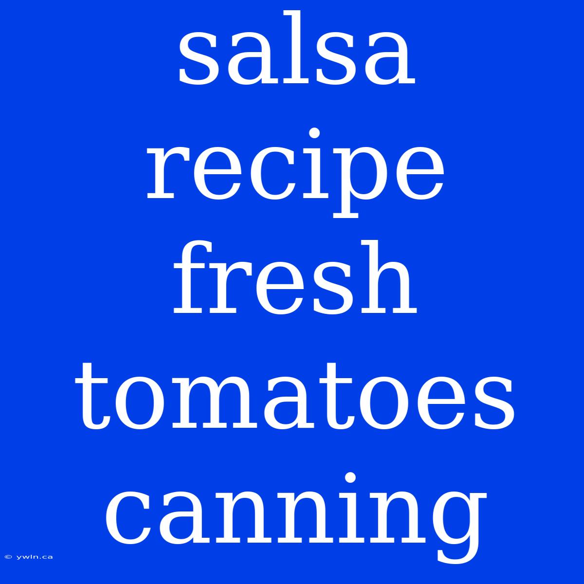 Salsa Recipe Fresh Tomatoes Canning