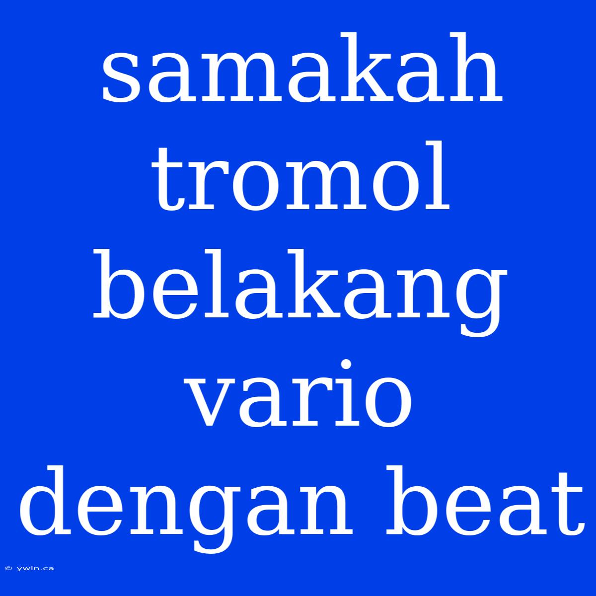 Samakah Tromol Belakang Vario Dengan Beat