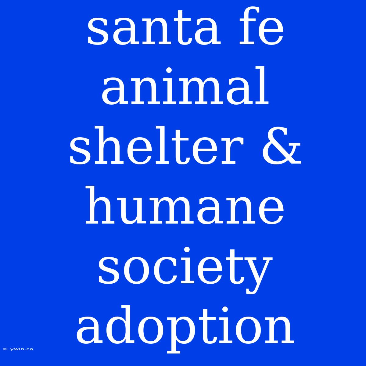 Santa Fe Animal Shelter & Humane Society Adoption