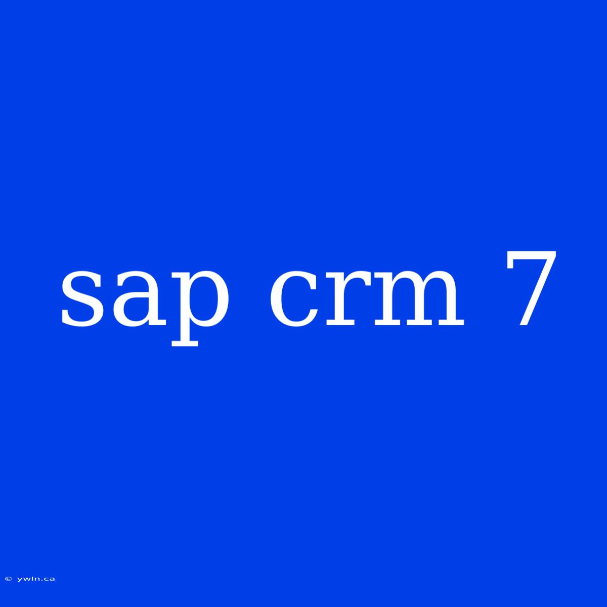 Sap Crm 7