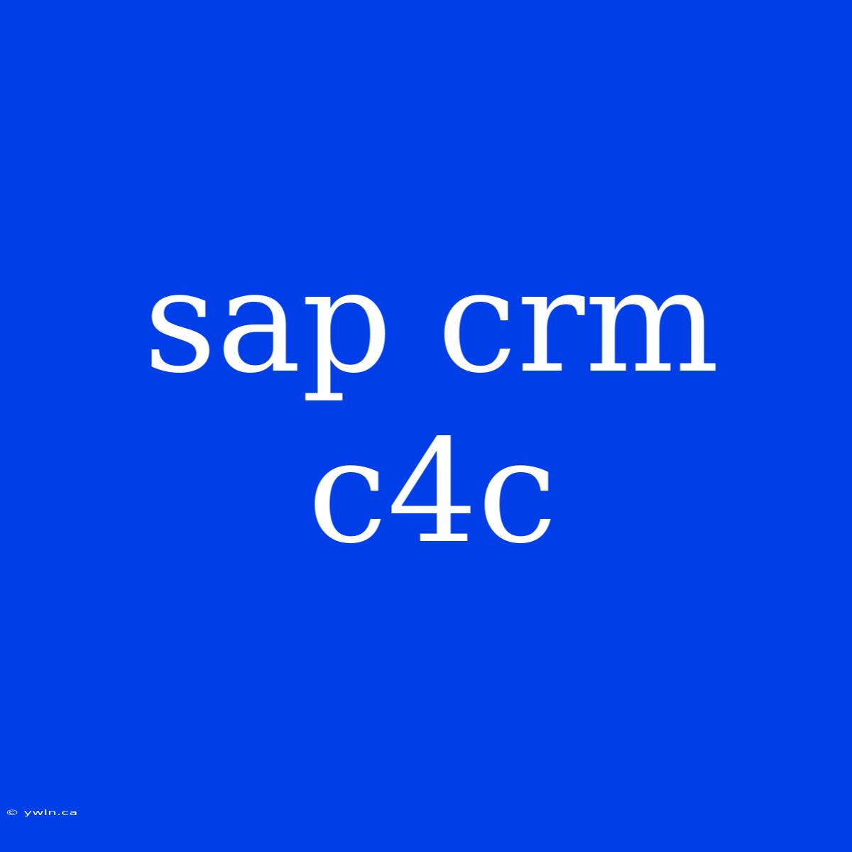 Sap Crm C4c