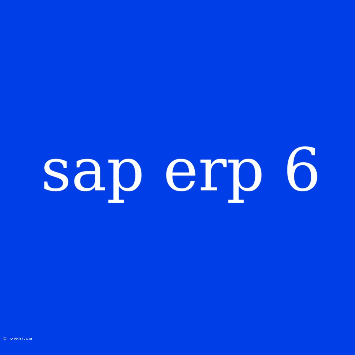 Sap Erp 6