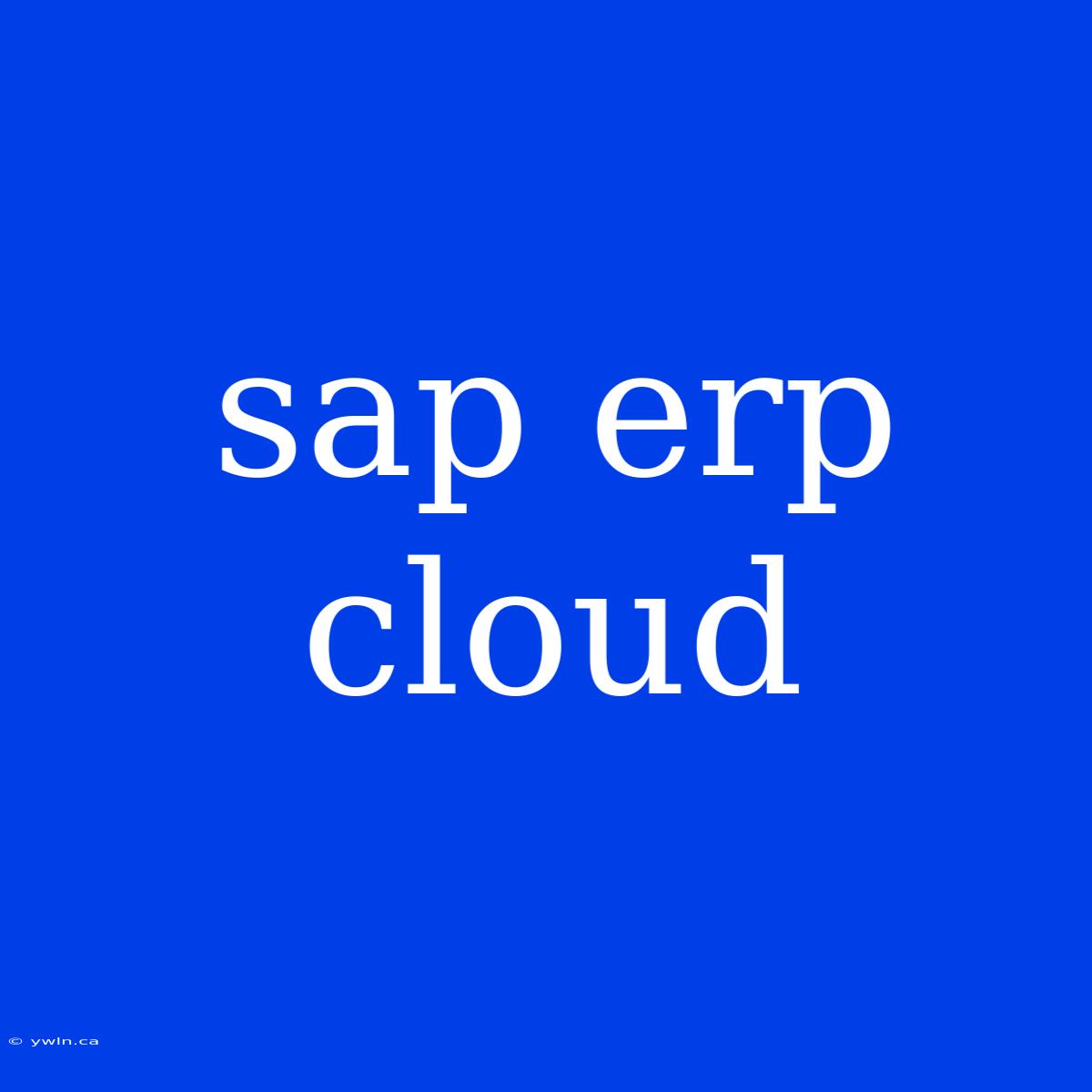 Sap Erp Cloud