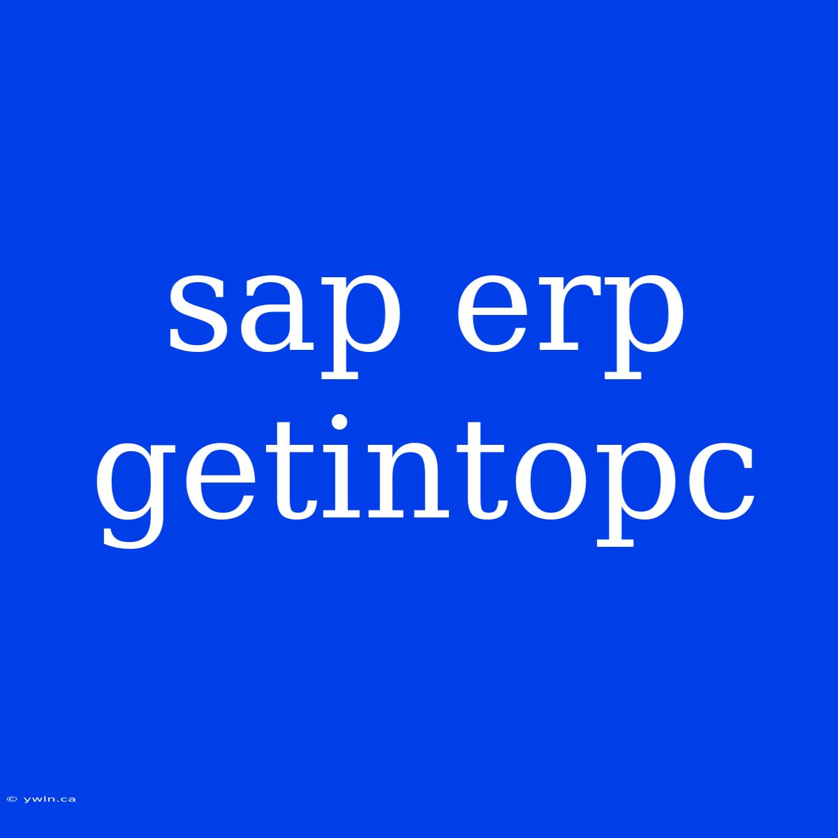 Sap Erp Getintopc