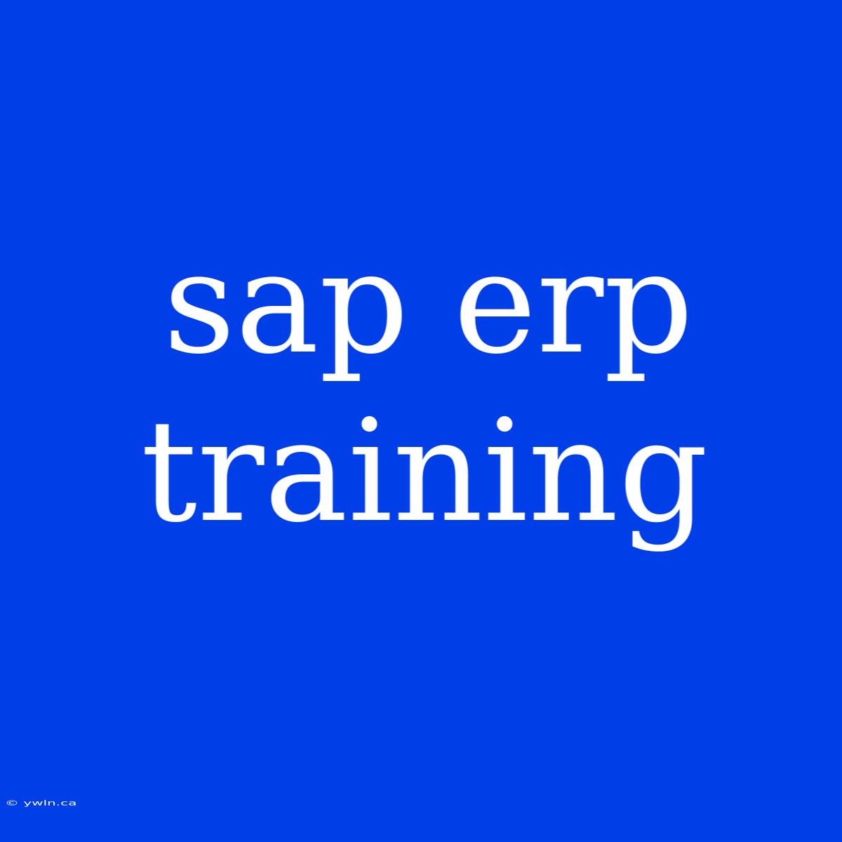 Sap Erp Training