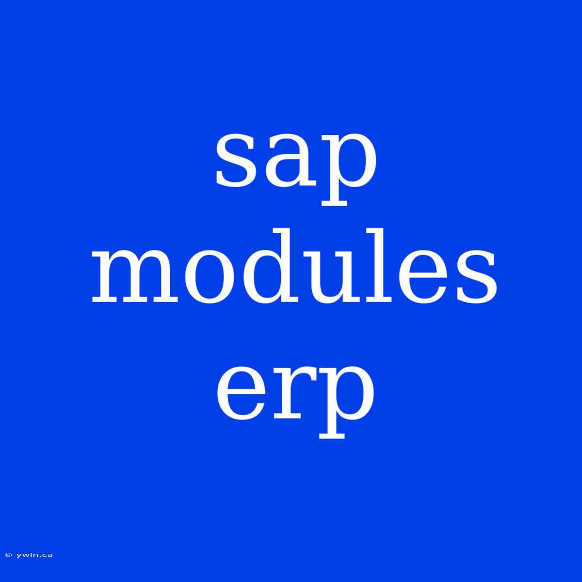 Sap Modules Erp