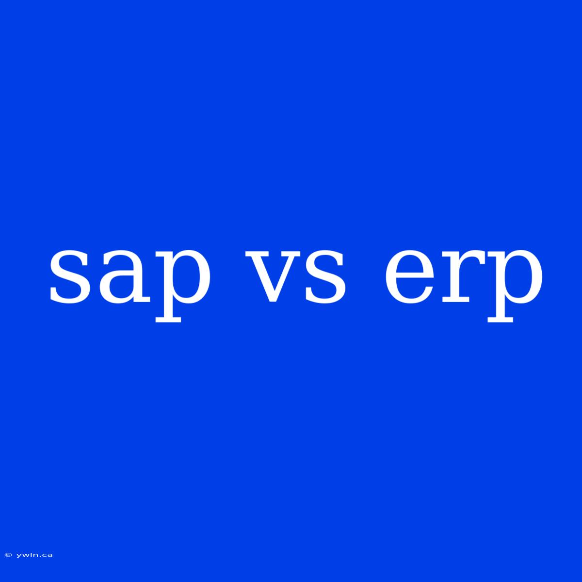 Sap Vs Erp