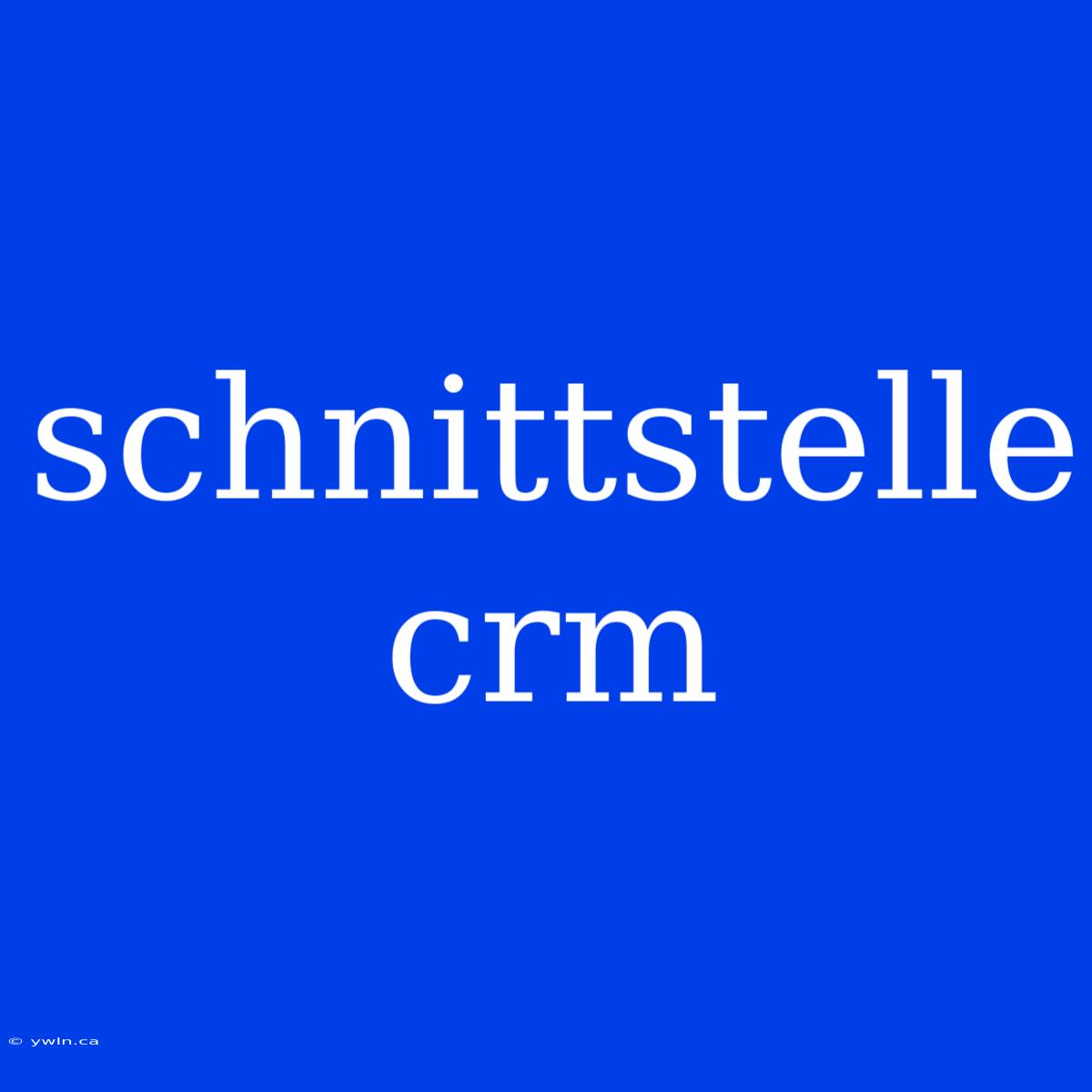 Schnittstelle Crm