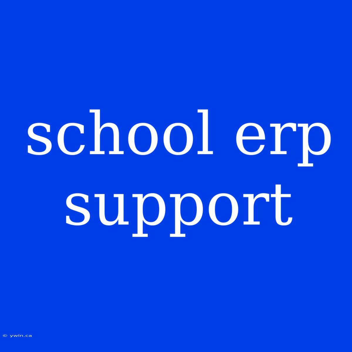 School Erp Support