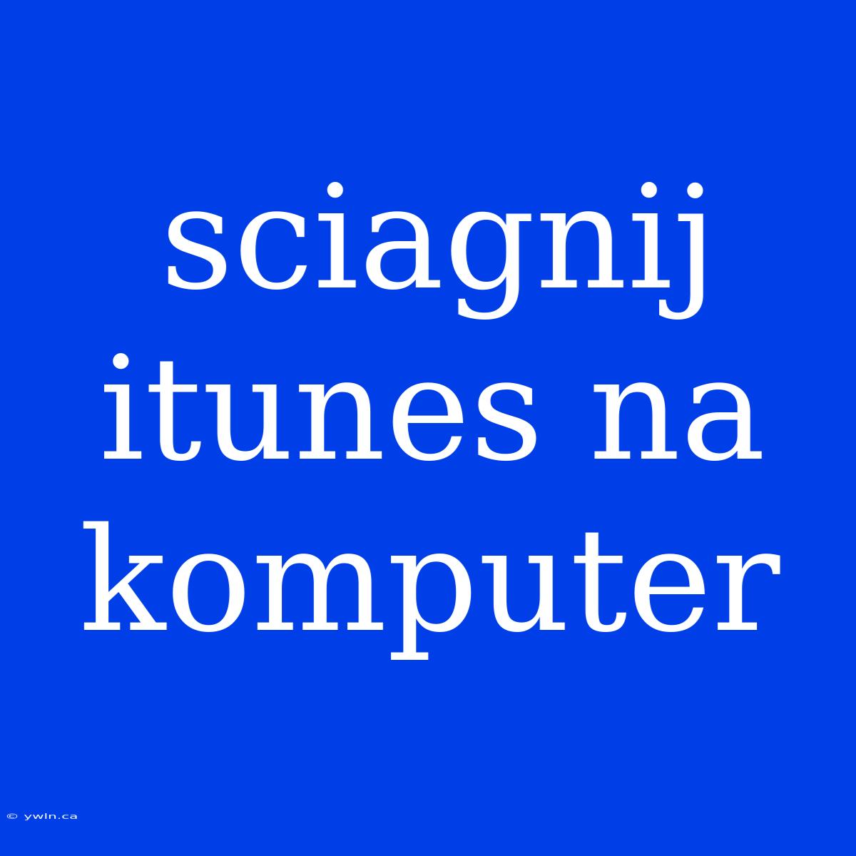 Sciagnij Itunes Na Komputer