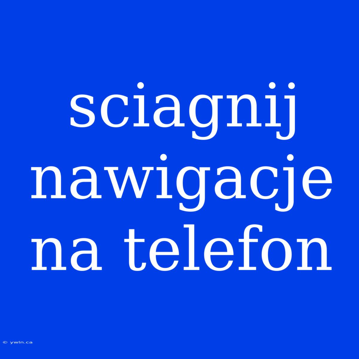 Sciagnij Nawigacje Na Telefon