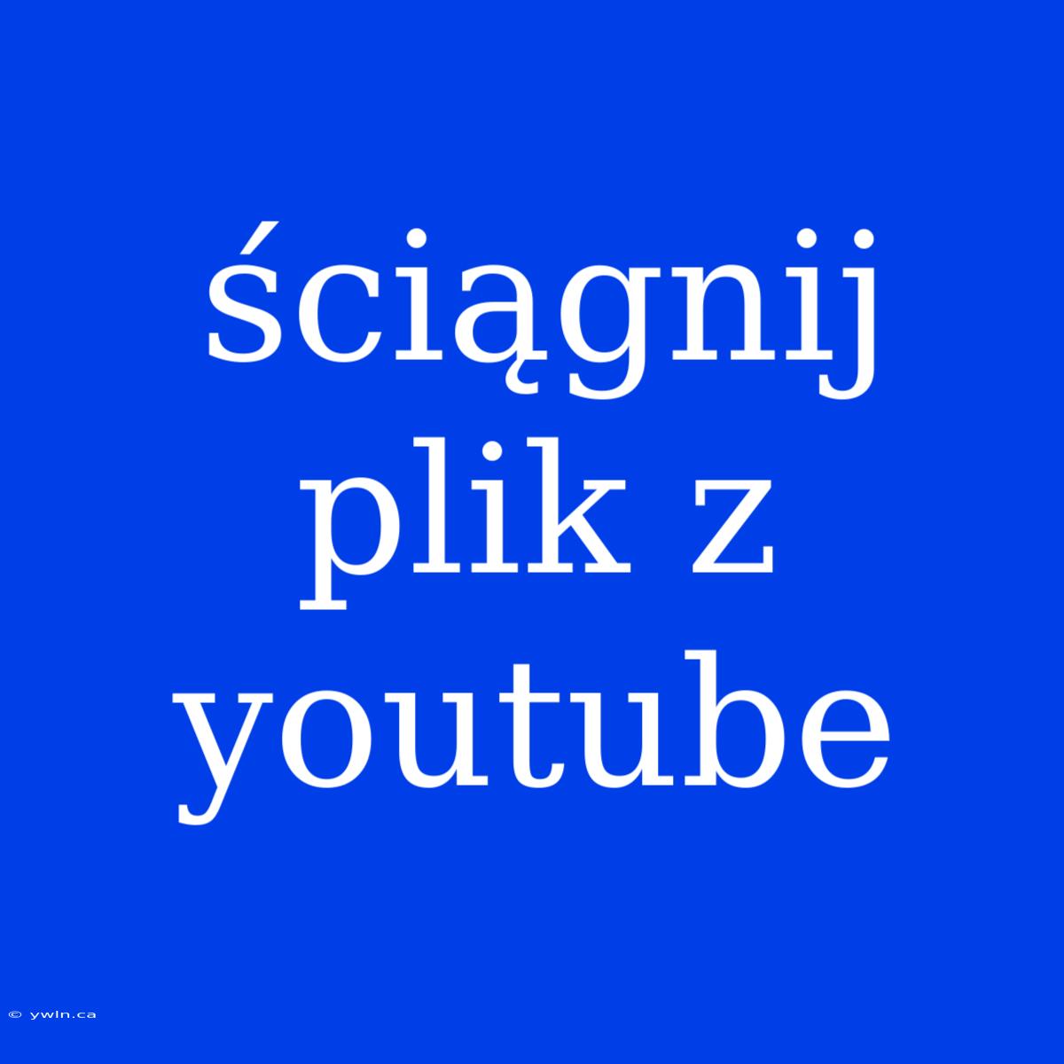 Ściągnij Plik Z Youtube