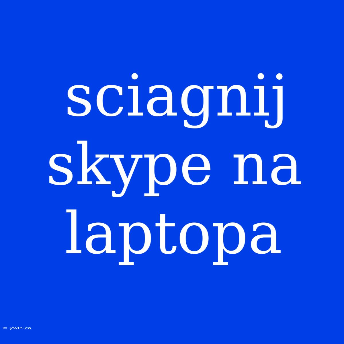 Sciagnij Skype Na Laptopa