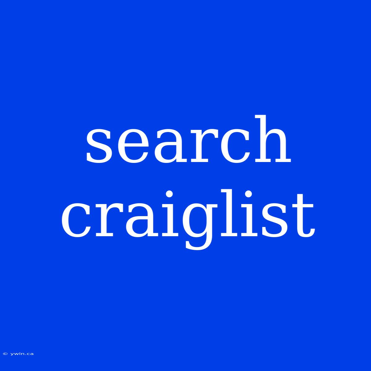 Search Craiglist