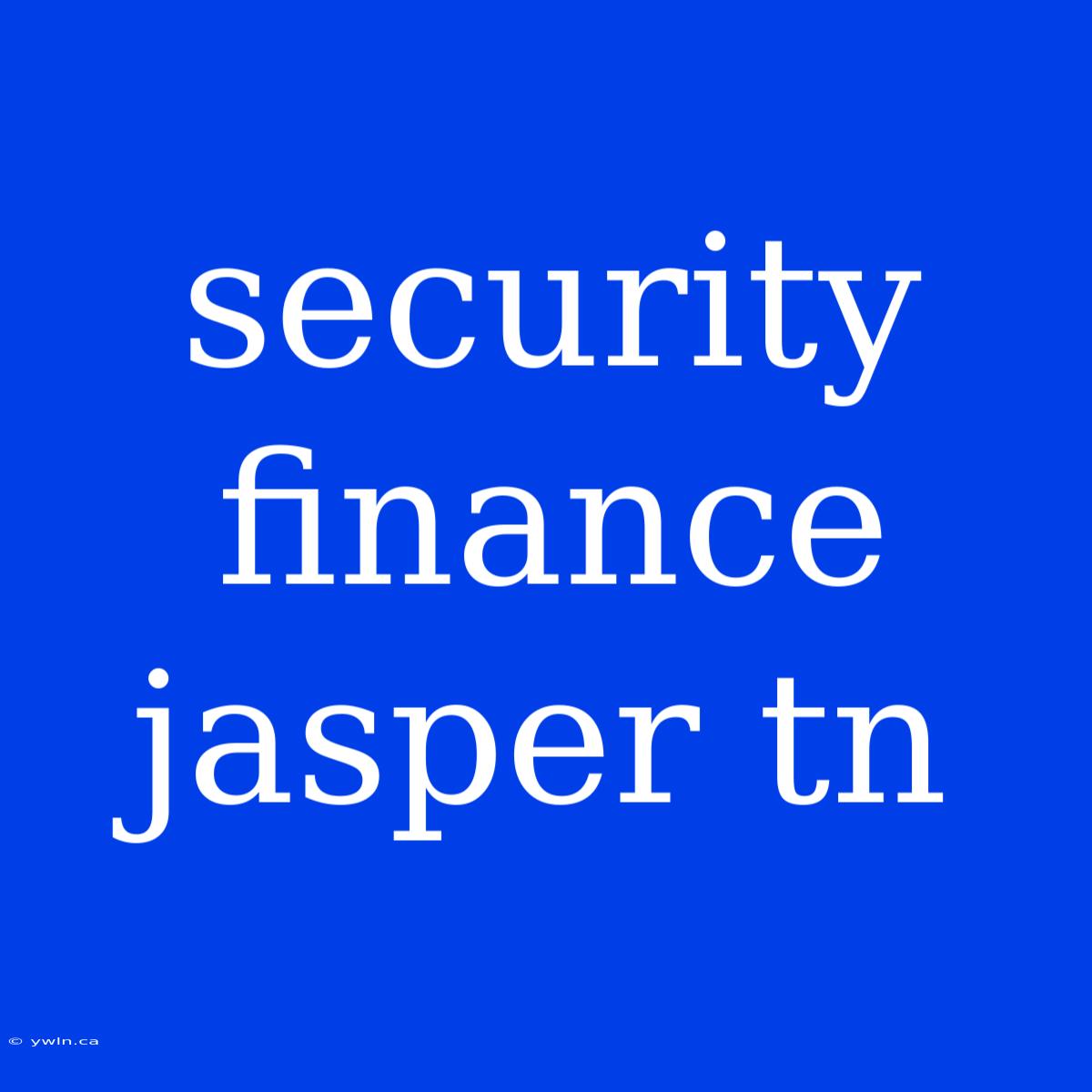 Security Finance Jasper Tn