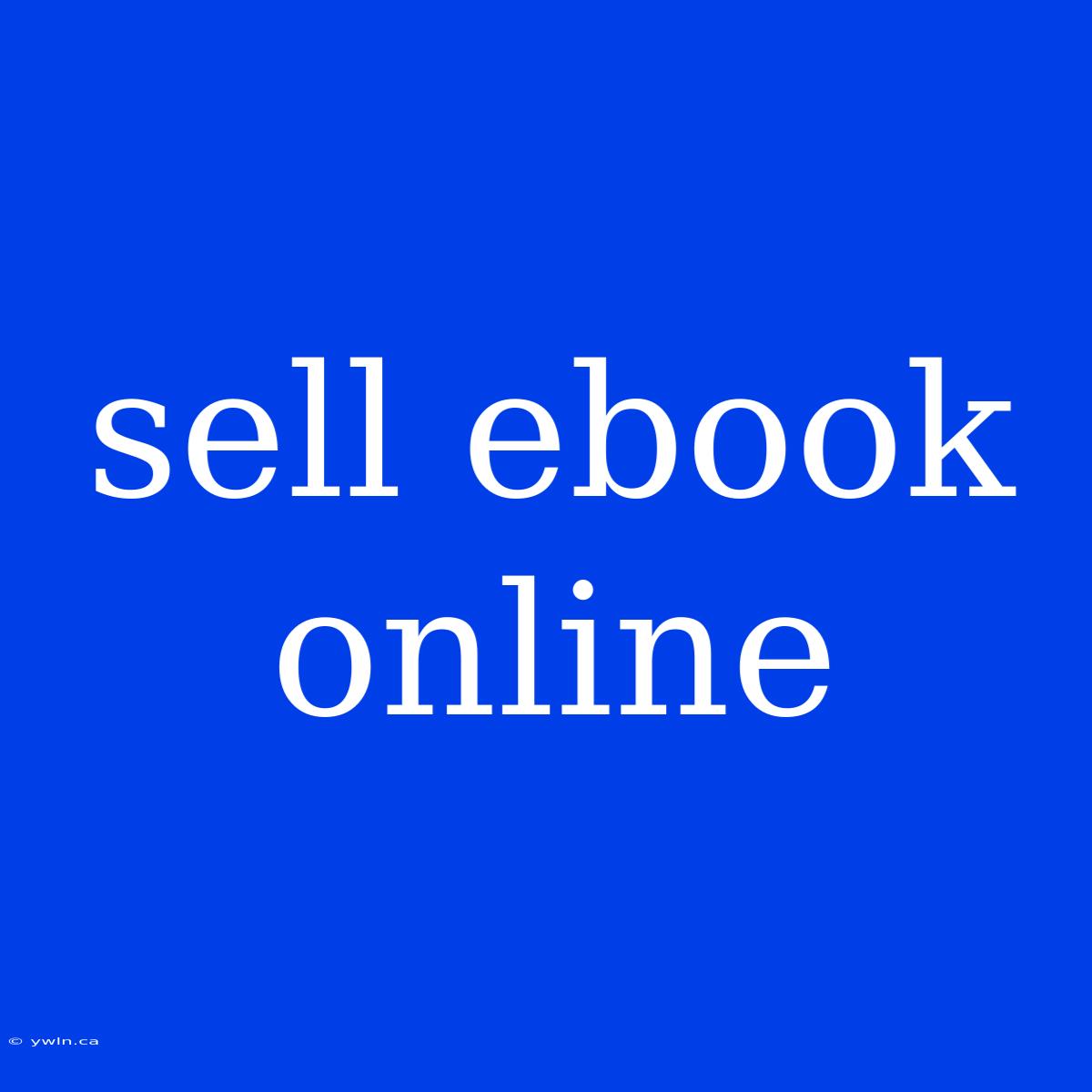 Sell Ebook Online