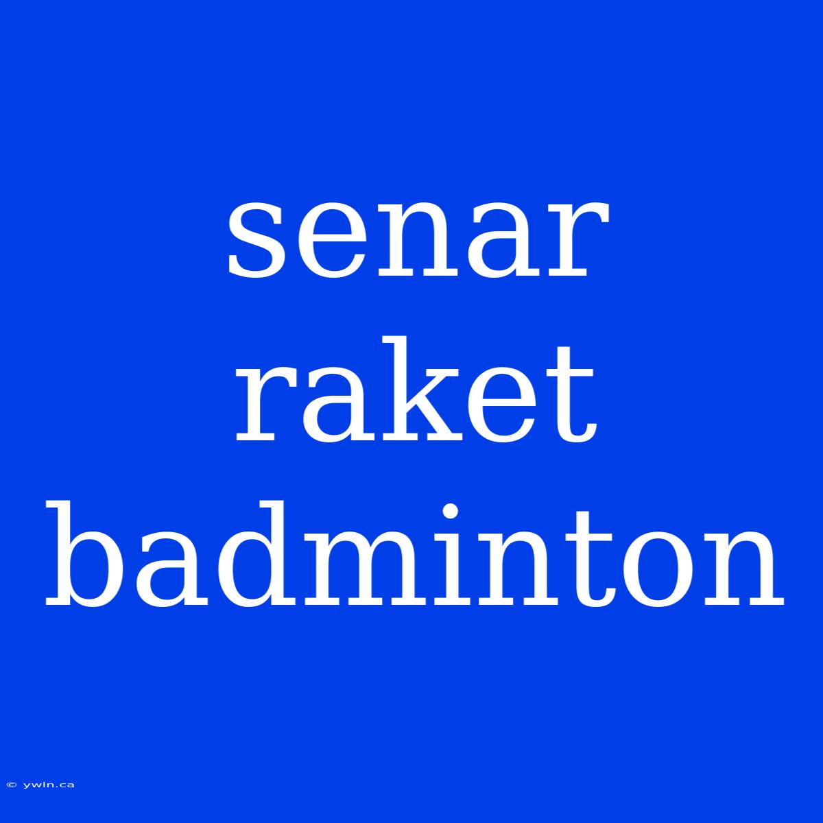 Senar Raket Badminton