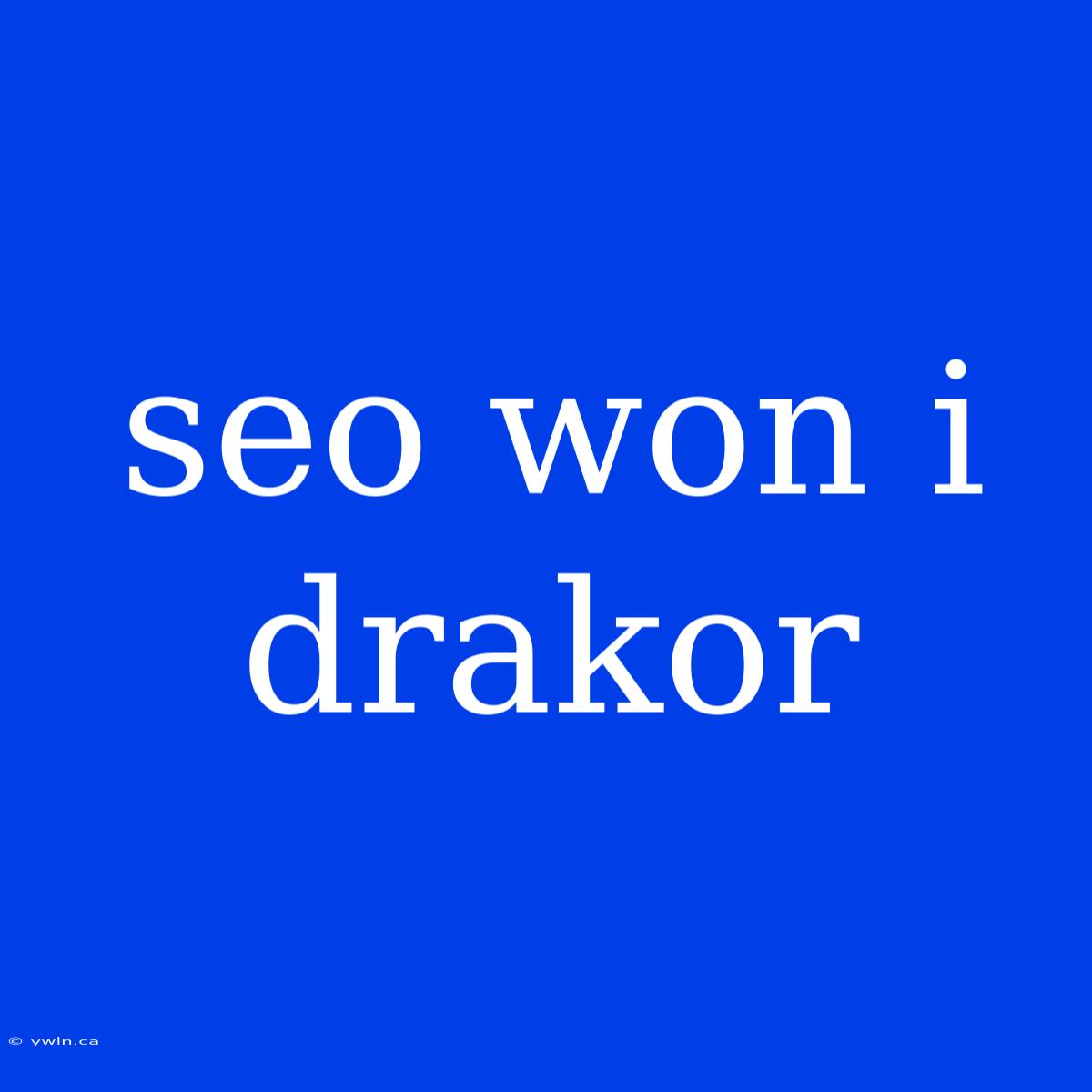 Seo Won I Drakor