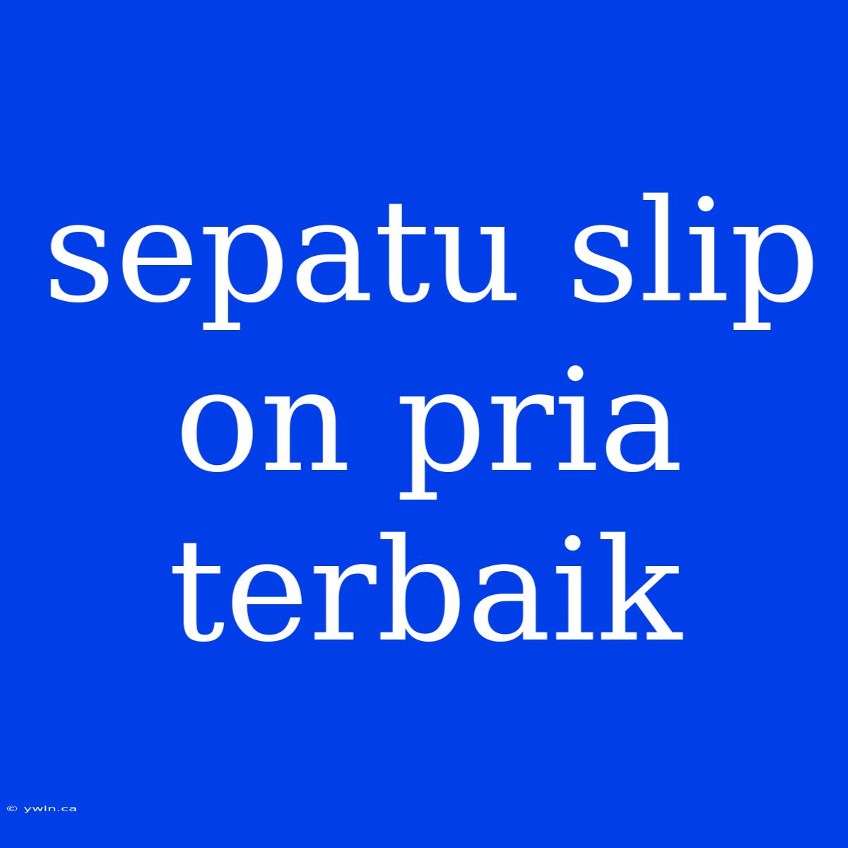 Sepatu Slip On Pria Terbaik