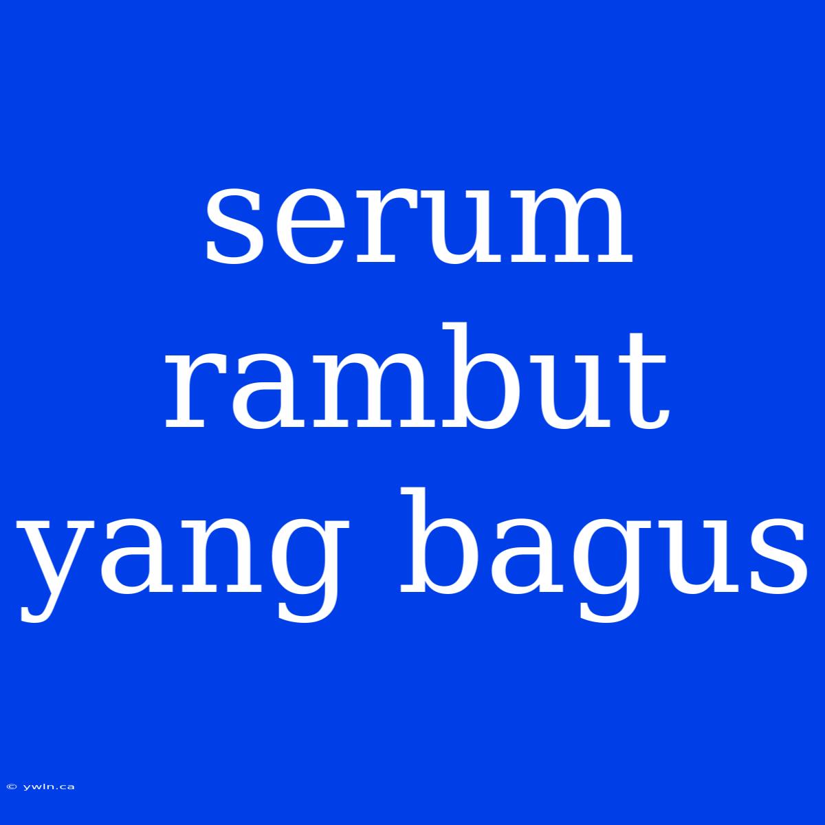 Serum Rambut Yang Bagus