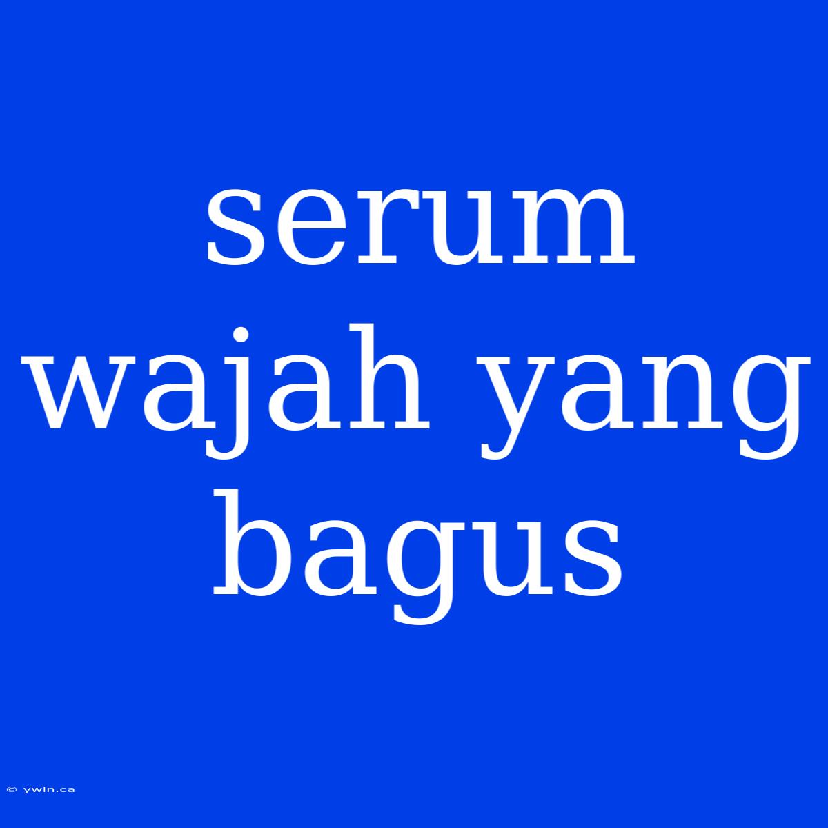 Serum Wajah Yang Bagus