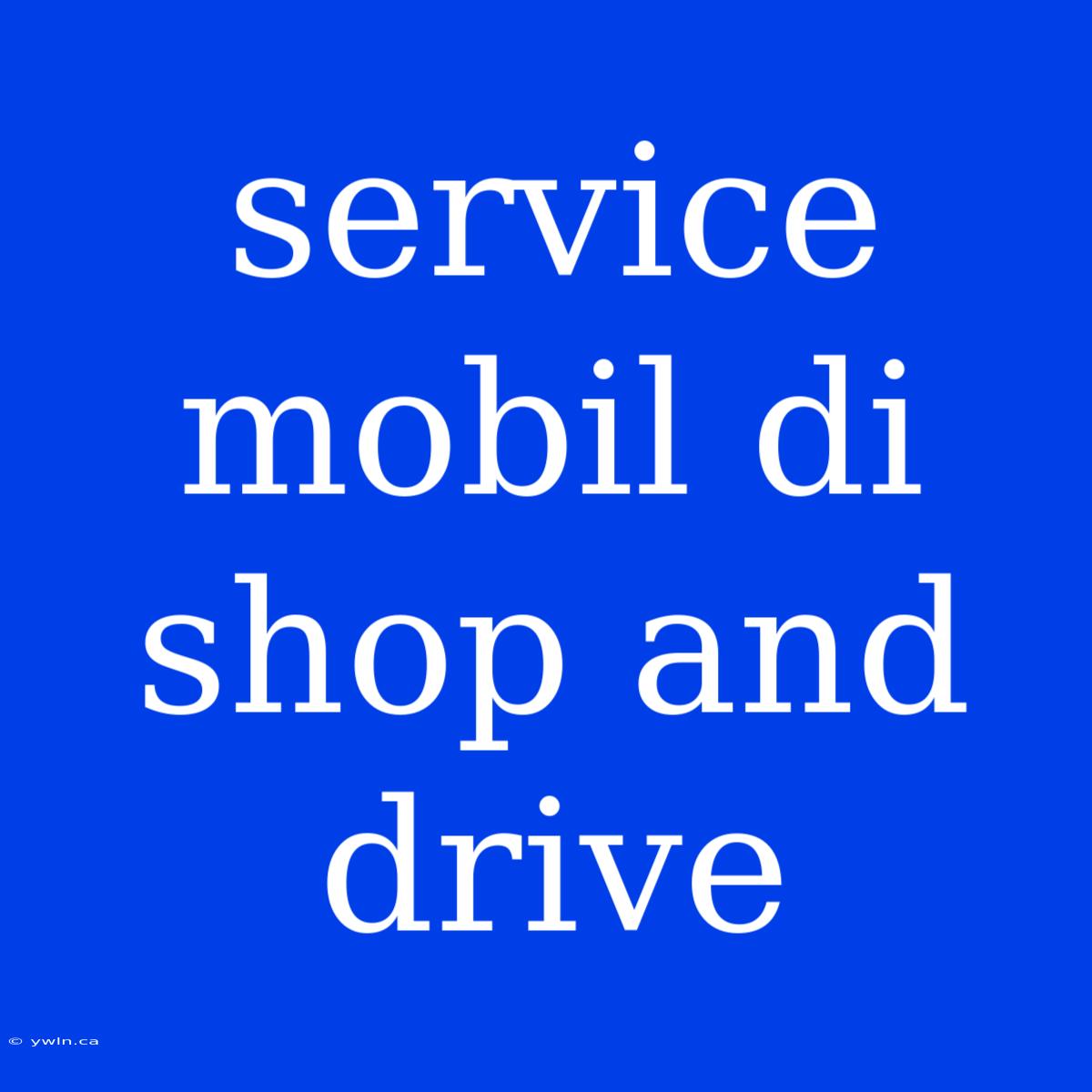 Service Mobil Di Shop And Drive