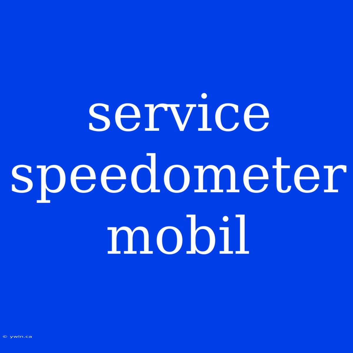 Service Speedometer Mobil