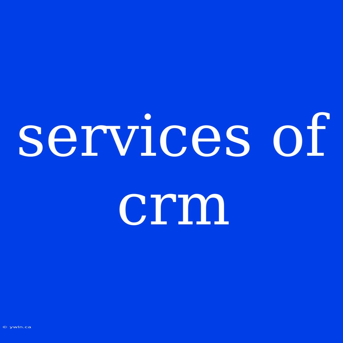 Services Of Crm