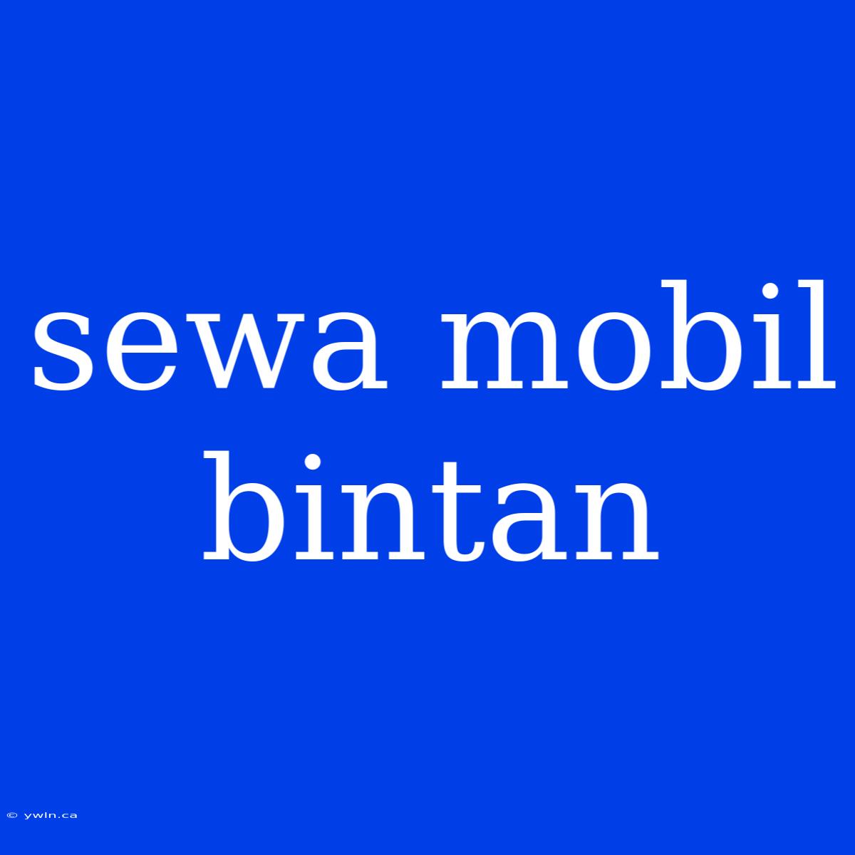 Sewa Mobil Bintan