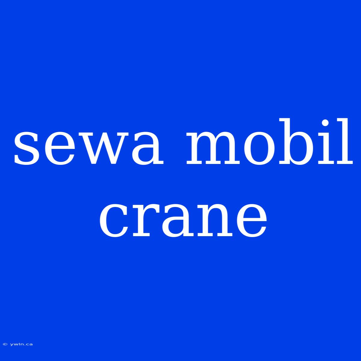 Sewa Mobil Crane