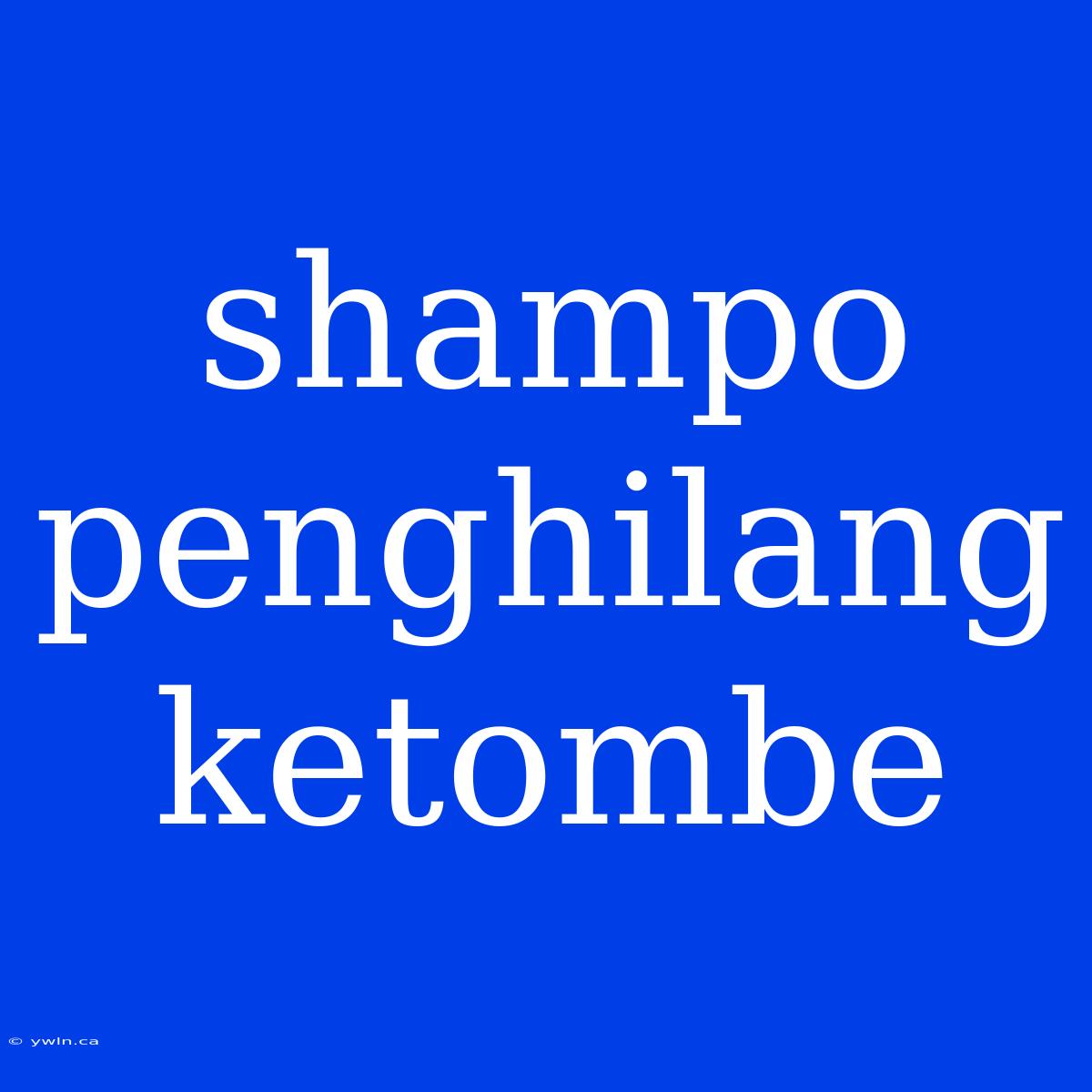 Shampo Penghilang Ketombe