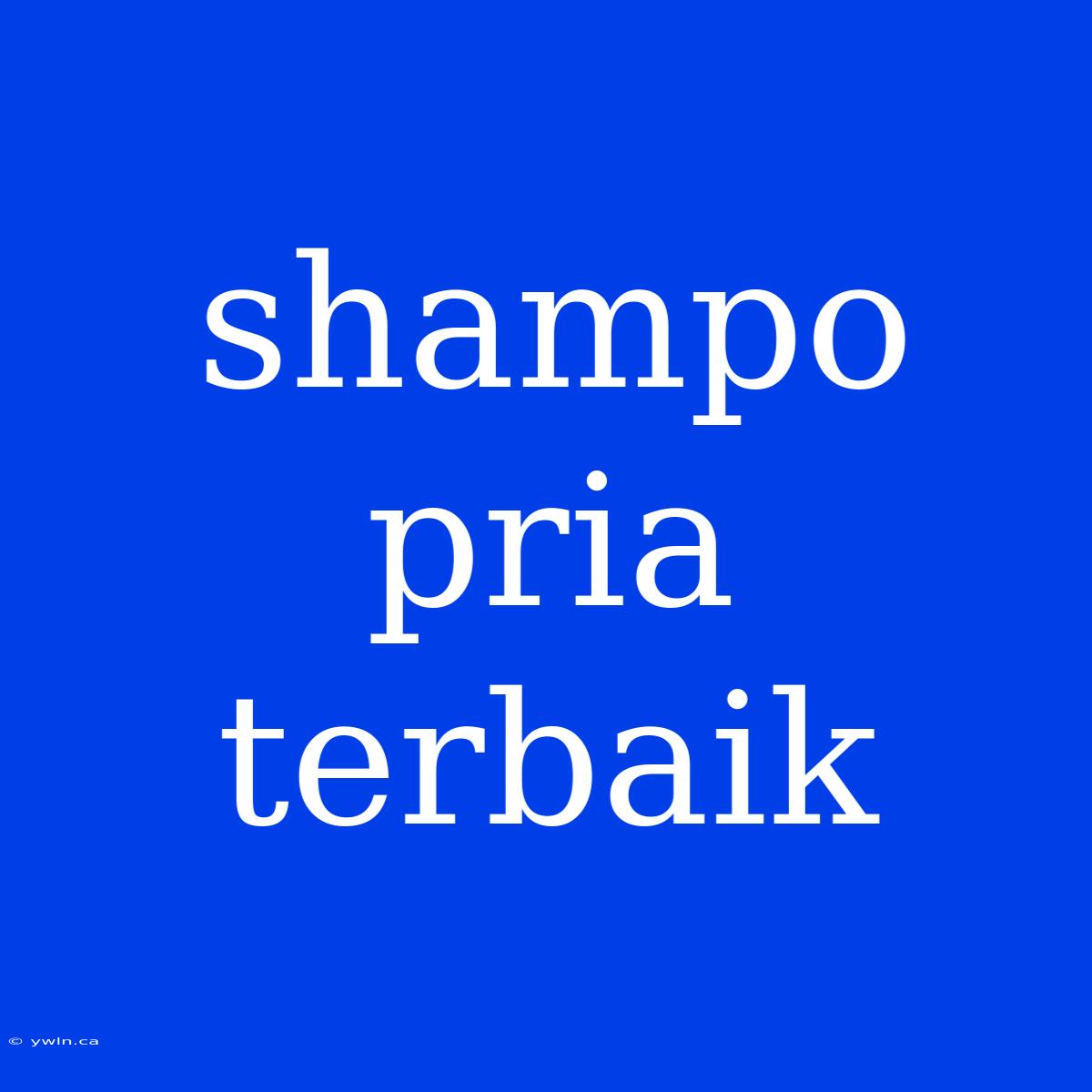 Shampo Pria Terbaik