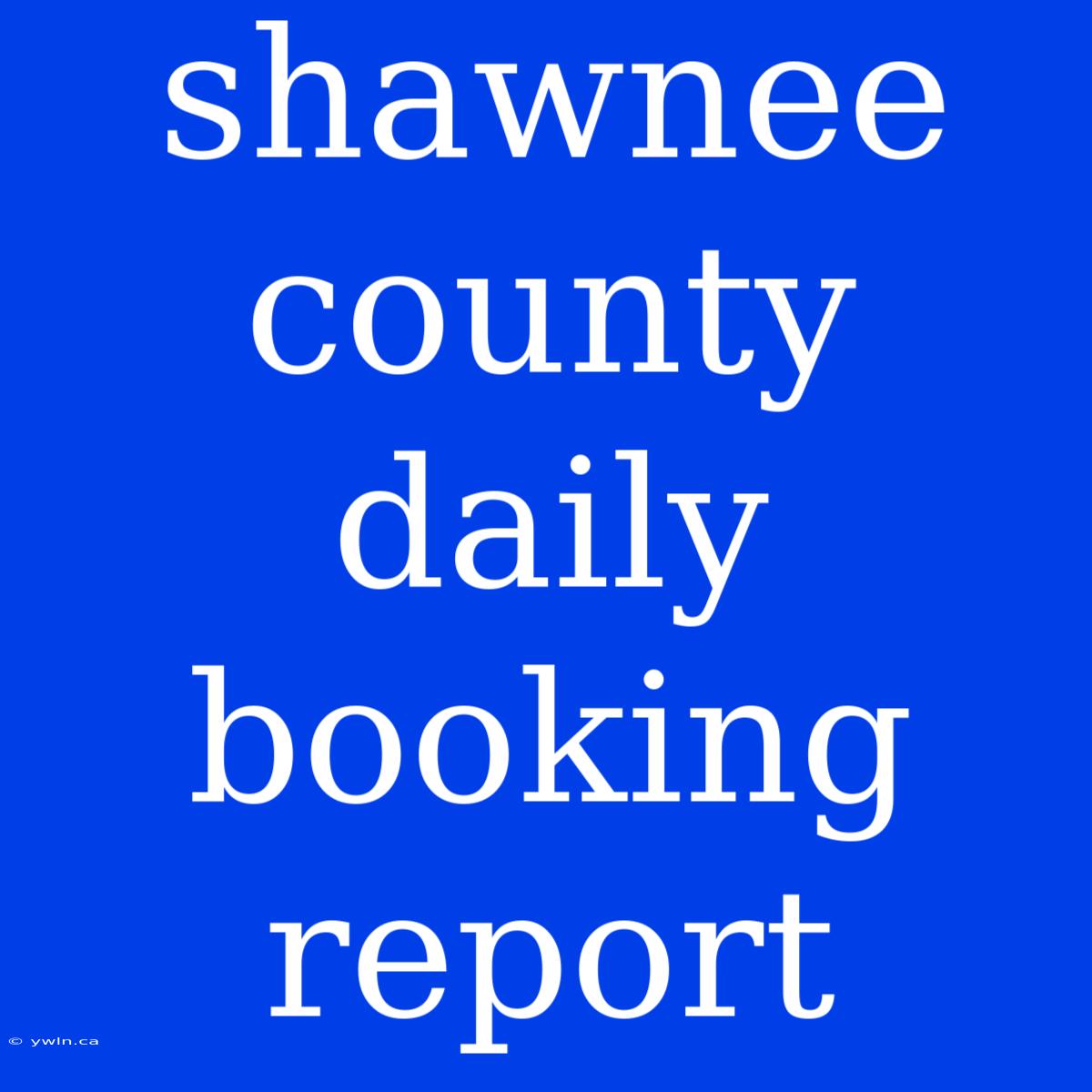 Shawnee County Daily Booking Report