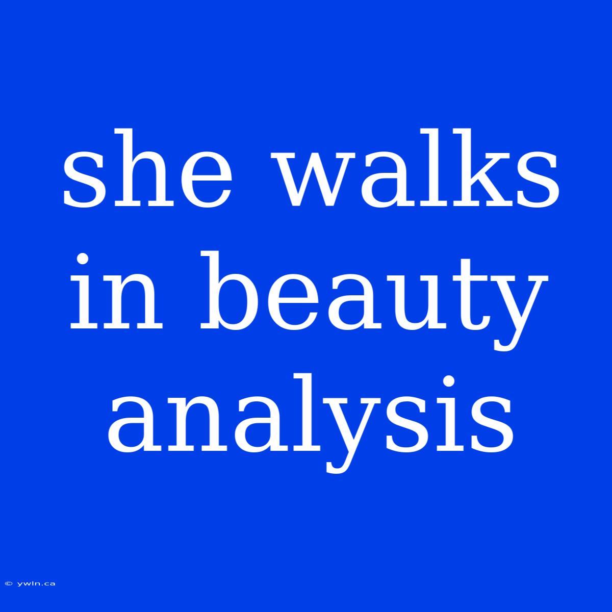 She Walks In Beauty Analysis