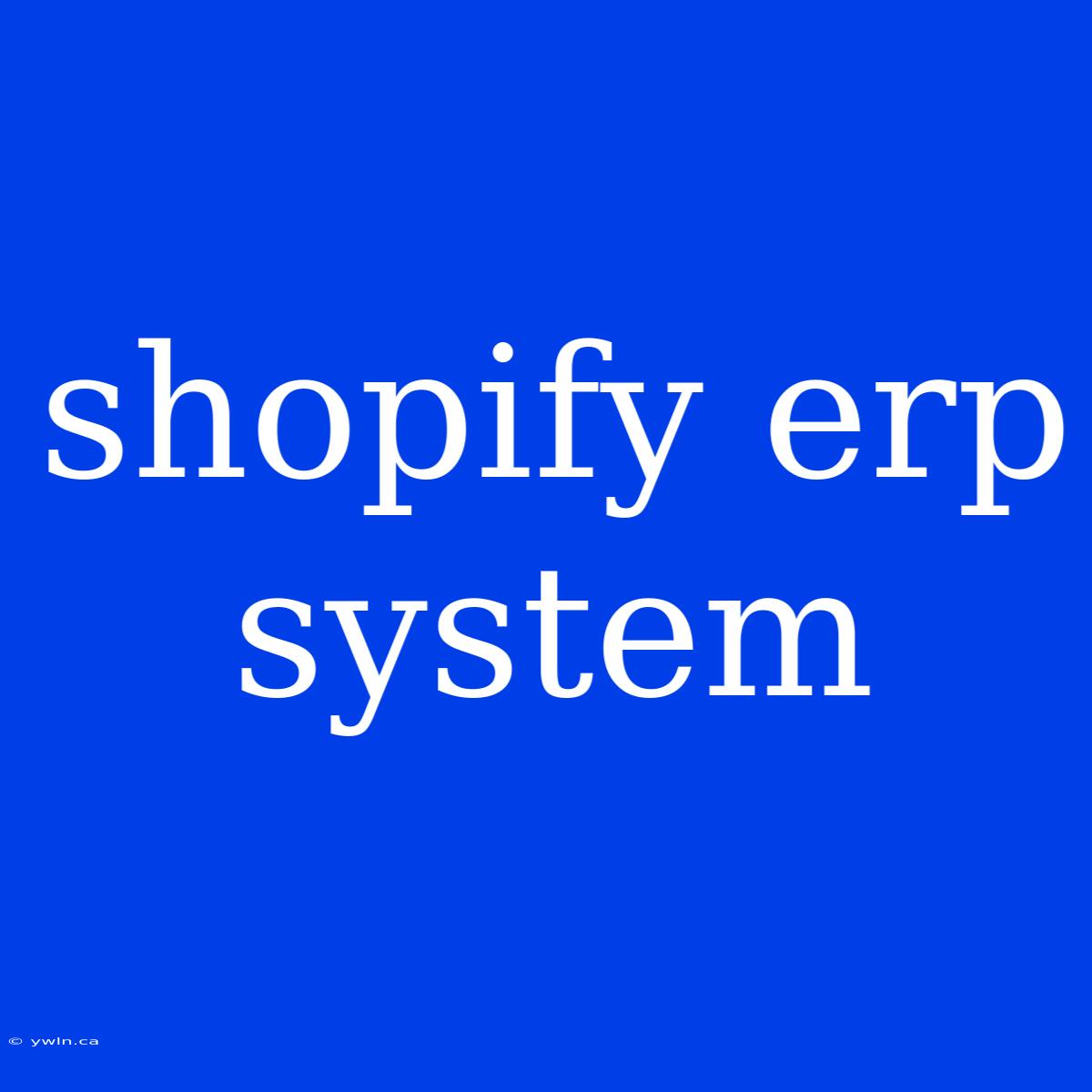 Shopify Erp System